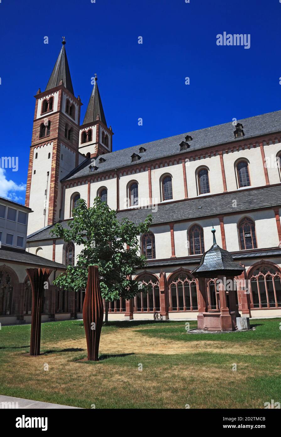 Chiostro di San-Kilians-Dom zu Würzburg o cattedrale di san Kilian, Würzburg, Wuerzburg, bassa Franconia , Baviera, Germania Foto Stock