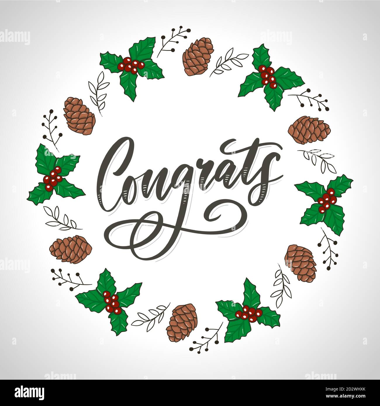 Congrats Congratulazioni carta scritta calligraphy testo Pennello Illustrazione Vettoriale