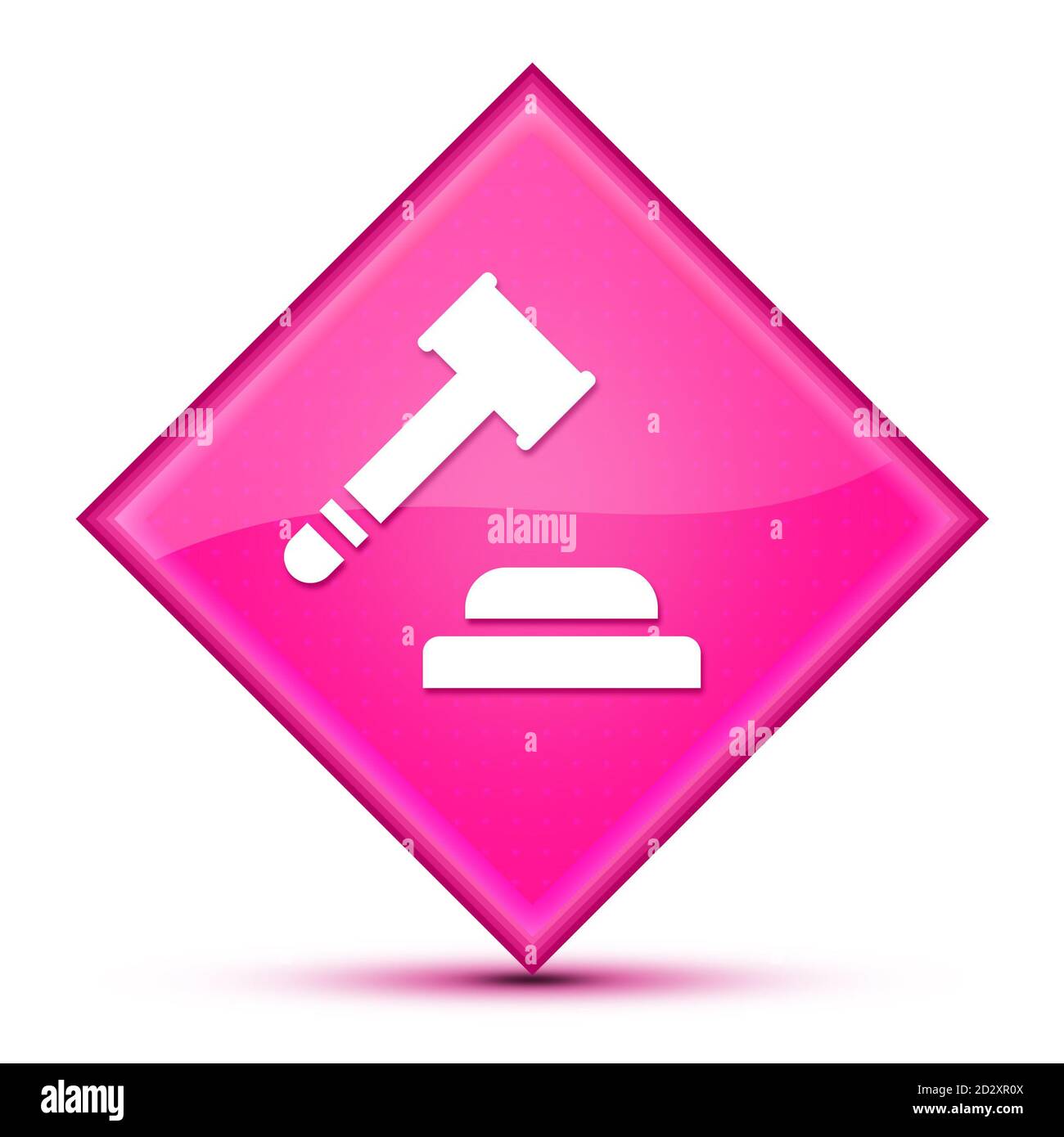 Icona d'asta isolata su lussuoso pulsante di diamante rosa ondulato astratto illustrazione Foto Stock
