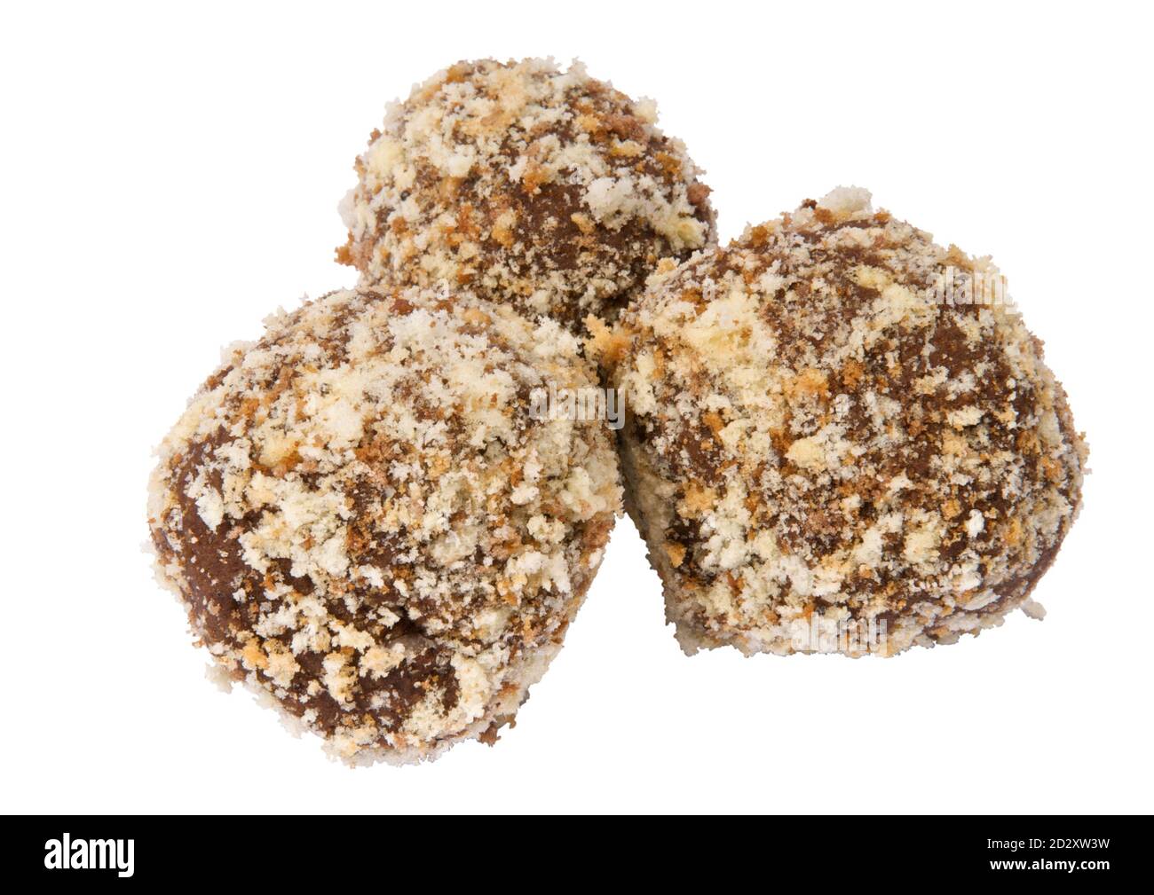 Cottura di biscotti dolci con ripieno su sfondo bianco Foto Stock