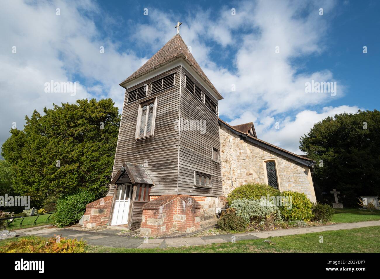 Chiesa di San Pietro, risalente al periodo normanno, a Farnborough, Hampshire, Regno Unito Foto Stock