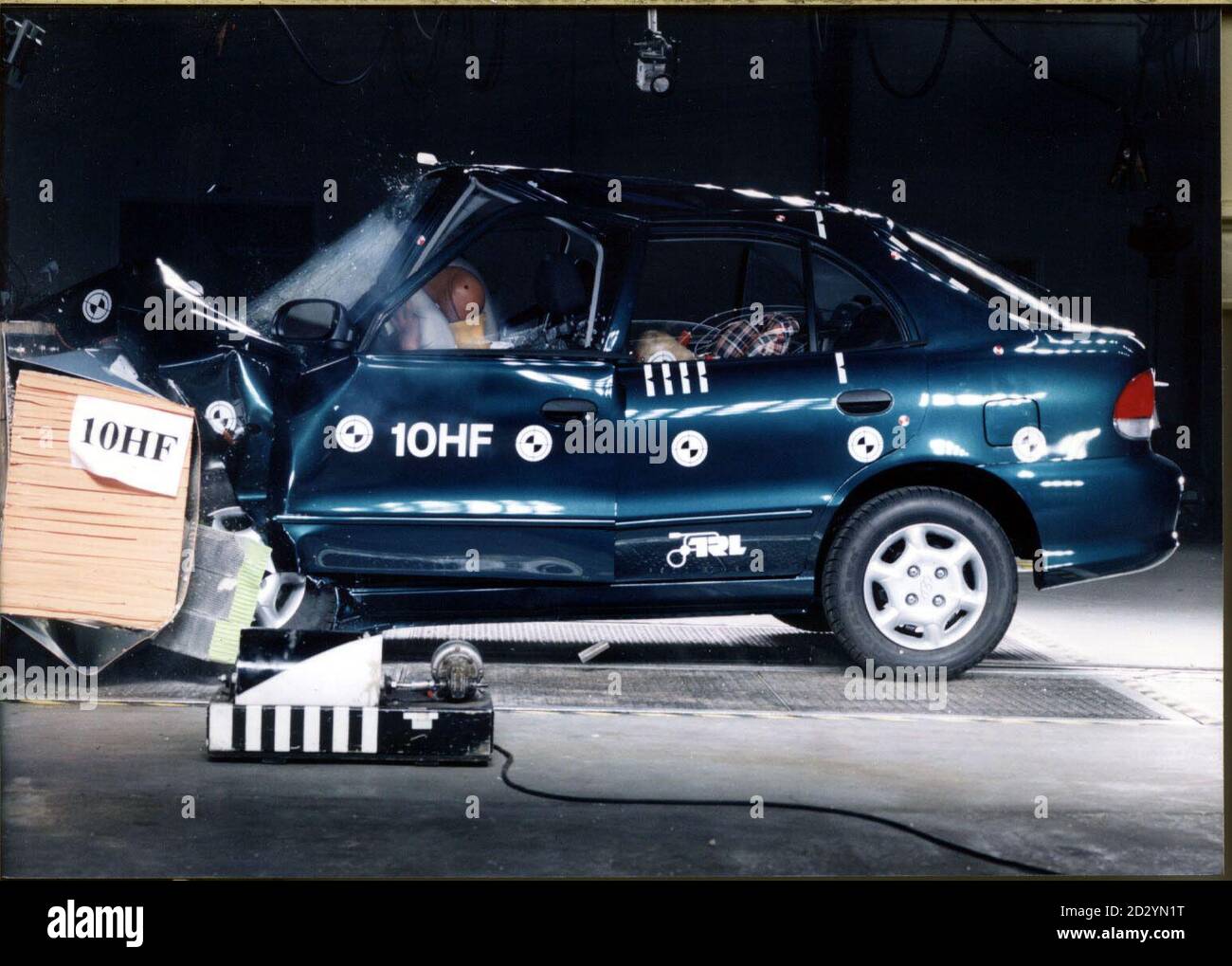 La Hyundai Accent, una delle cinque vetture a rischio secondo l'ultimo programma di crash test della valutazione delle nuove auto europee (NCAP). Foto PA. Scopri la storia di PA TRANSPORT Crash Foto Stock