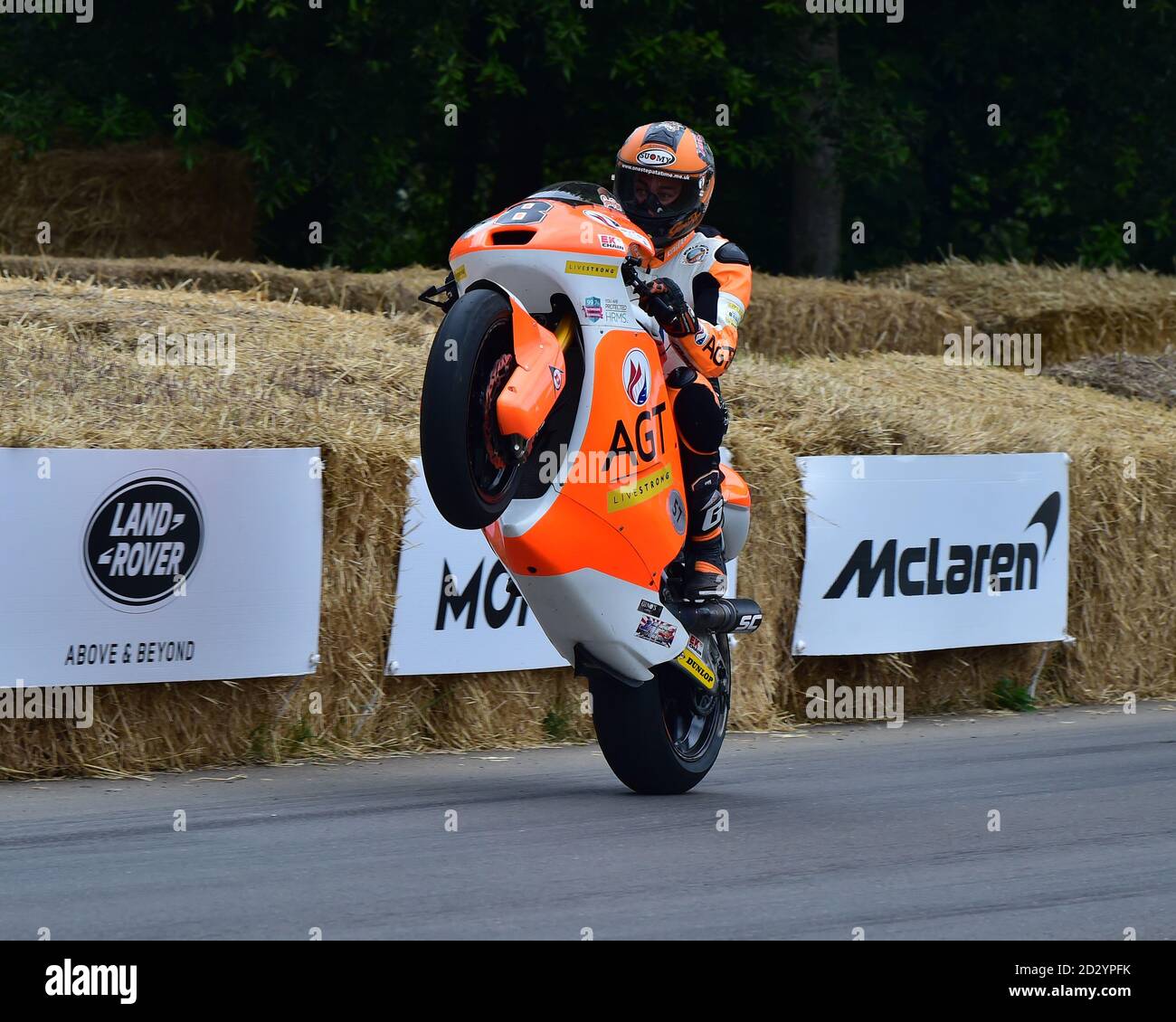 Gino Rea, Suter-Honda Moto2, tira una ruota, Modern Racing Motorcycles, Goodwood Festival of Speed, Speed Kings, Motorsport's Record Breakers, Goodwo Foto Stock