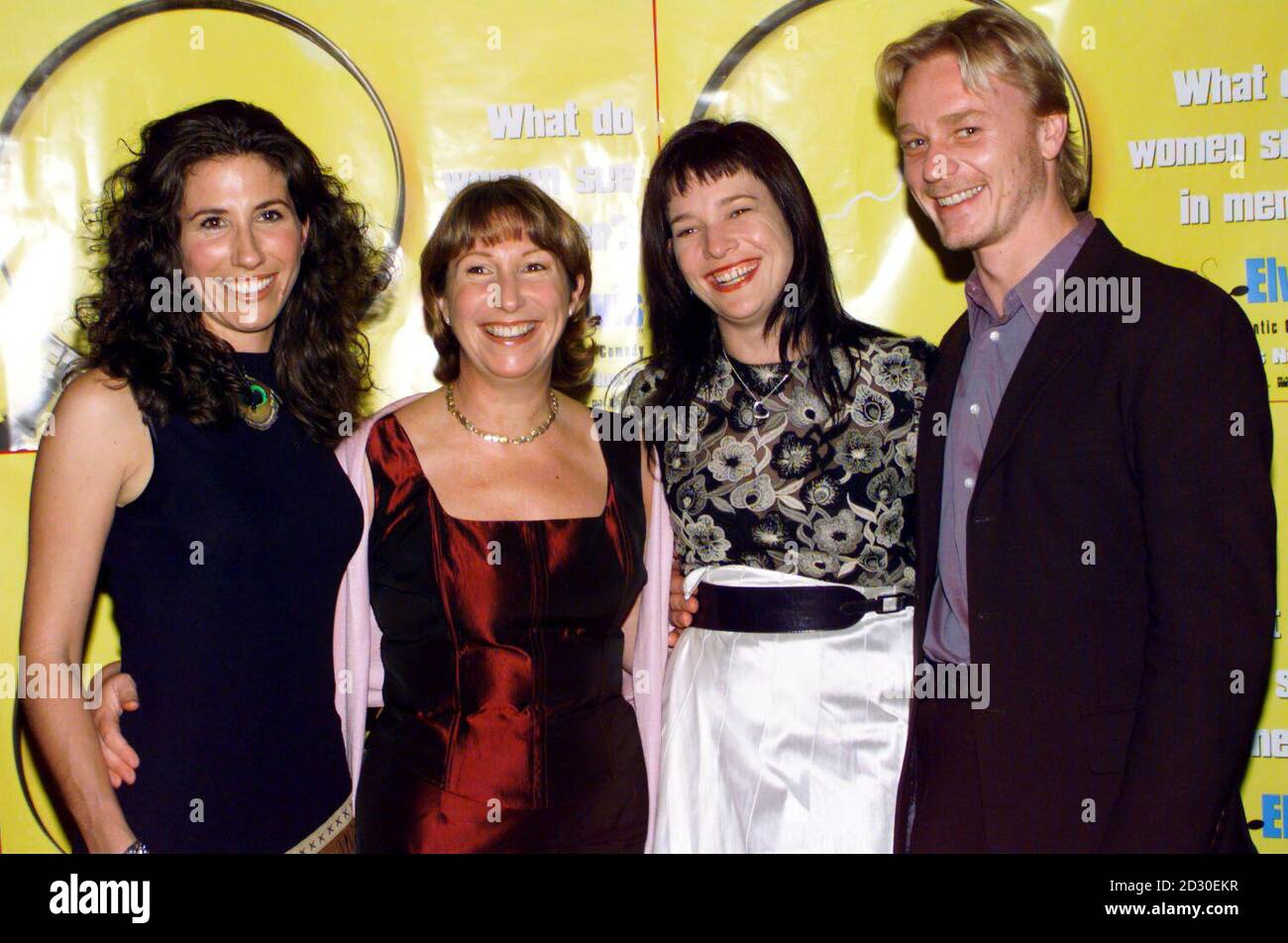 Le star e lo scrittore di Fanny ed Elvis, che ha la sua prima al Leeds Film Festival il 7/10/99. L-R: L'attrice Gaynor Faye (che ha suonato Judy Mallett in Coronation Street), lo scrittore Kay Mellor, e gli attori Kerry Fox e ben Daniels. Foto Stock