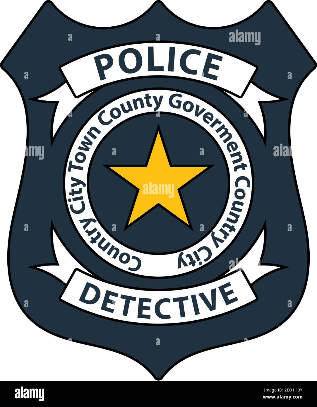 Icona distintivo della polizia. Contorno modificabile con disegno