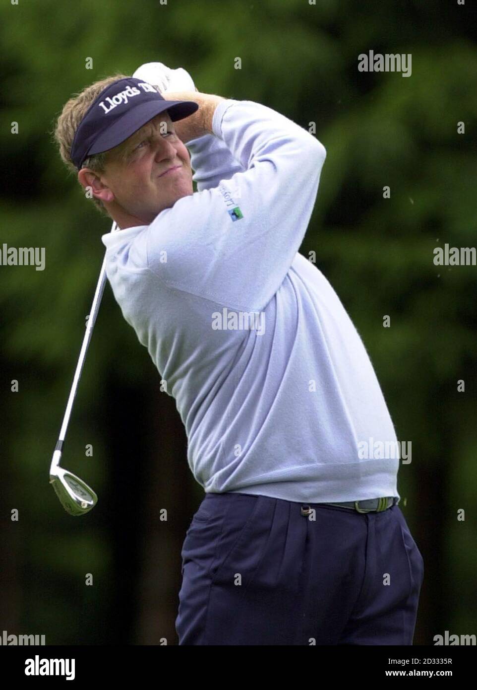 Colin Montgomerie durante il Barclays Scottish Open Practice Day al golf club Loch Lomond. Foto Stock