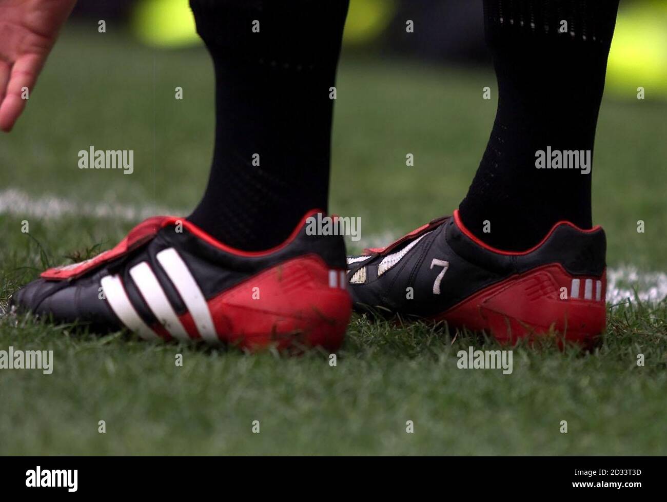 David Beckham inglese durante l'allenamento leggero al campo di allenamento di Carrington, Manchester. Foto Stock