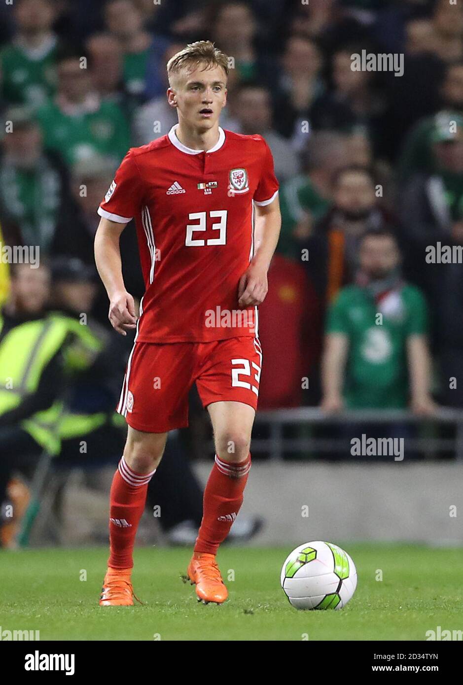 Matthew Smith del Galles durante la UEFA Nations League, Lega B, partita del gruppo quattro allo stadio Aviva di Dublino Foto Stock