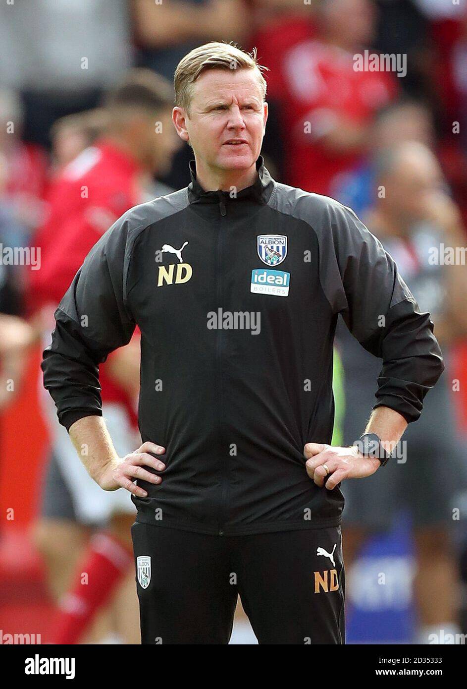 West Bromwich Albion's Nick Davies durante la partita del campionato Sky Bet al City Ground, Nottingham. PREMERE ASSOCIAZIONE foto. Data immagine: Sabato 3 agosto 2019. Il credito fotografico dovrebbe essere: Tim Goode/PA Wire. RESTRIZIONI: Nessun utilizzo con audio, video, dati, elenchi di apparecchi, logo di club/campionato o servizi "live" non autorizzati. L'uso in-match online è limitato a 120 immagini, senza emulazione video. Nessun utilizzo nelle scommesse, nei giochi o nelle pubblicazioni di singoli club/campionati/giocatori. Foto Stock