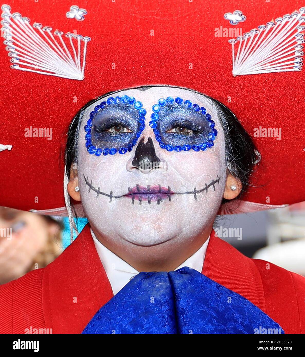 Un fan di Houston Texans prima della partita della NFL International Series al Wembley Stadium, Londra. Foto Stock