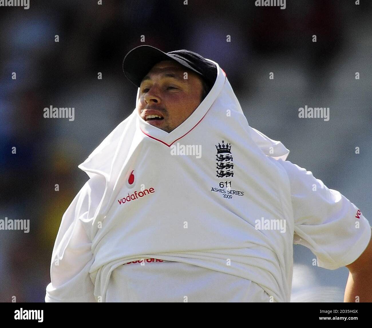 Il bowler inglese Steve Harmison durante il quarto test ad Headingley, Leeds. Foto Stock