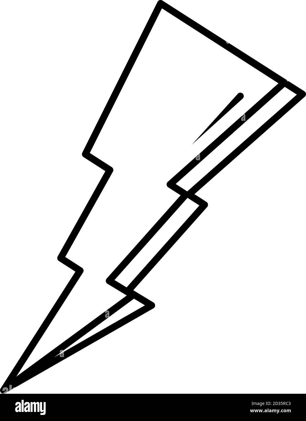 thunderbolt power pop art stile fumetto, icona a linea illustrazione vettoriale Illustrazione Vettoriale