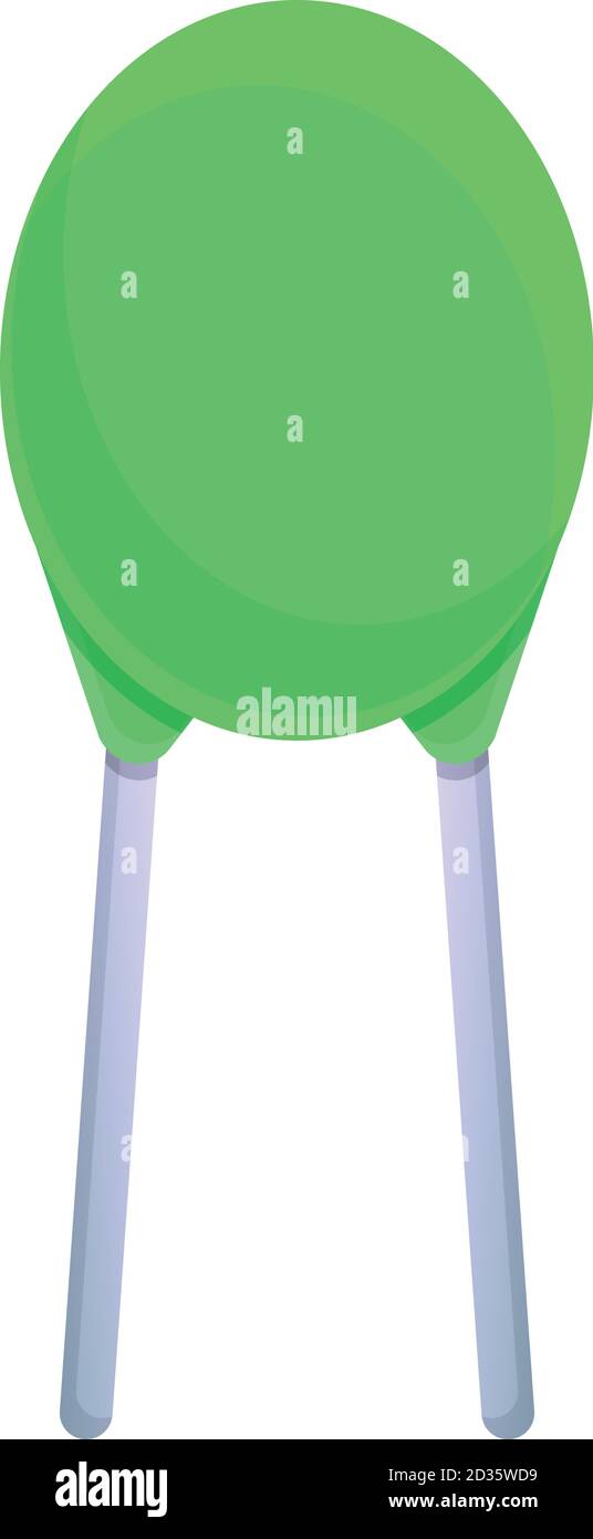Icona del condensatore verde. Cartone animato di icona vettoriale condensatore verde per il web design isolato su sfondo bianco Illustrazione Vettoriale