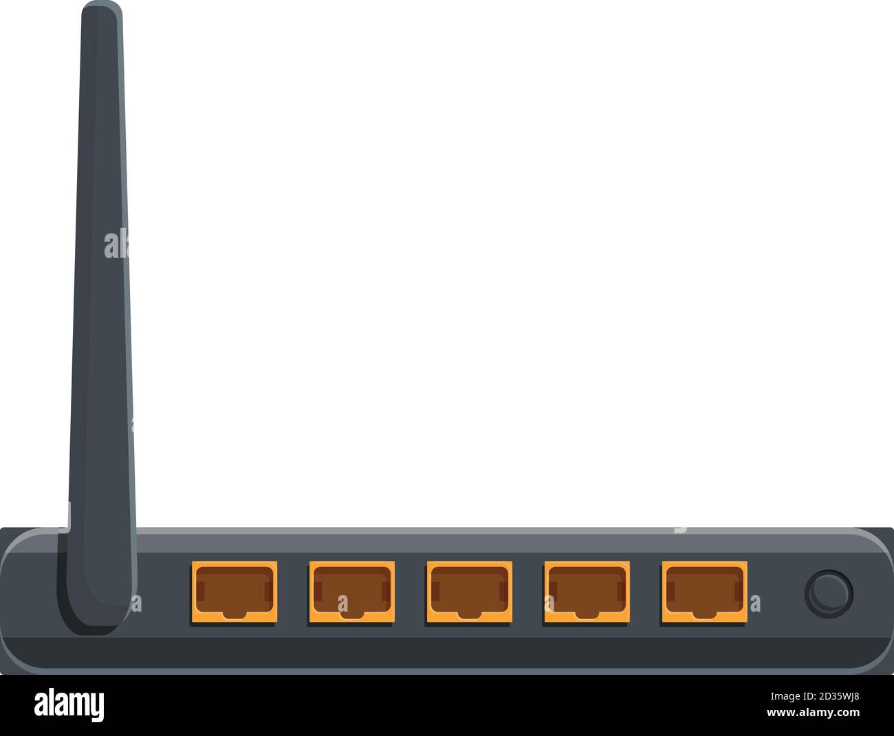 Icona della porta del cavo del modem WiFi. Cartoon di wifi modem via cavo porta vettore icona per web design isolato su sfondo bianco Illustrazione Vettoriale