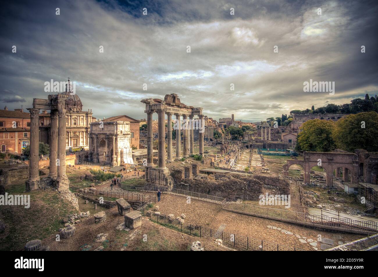 Foro Romano a Roma, Italia Foto Stock