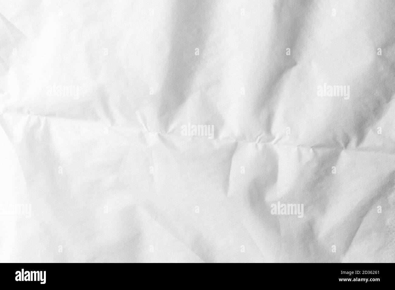 Carta tessuto bianco. Foglio di carta stropicciato. Foto Stock