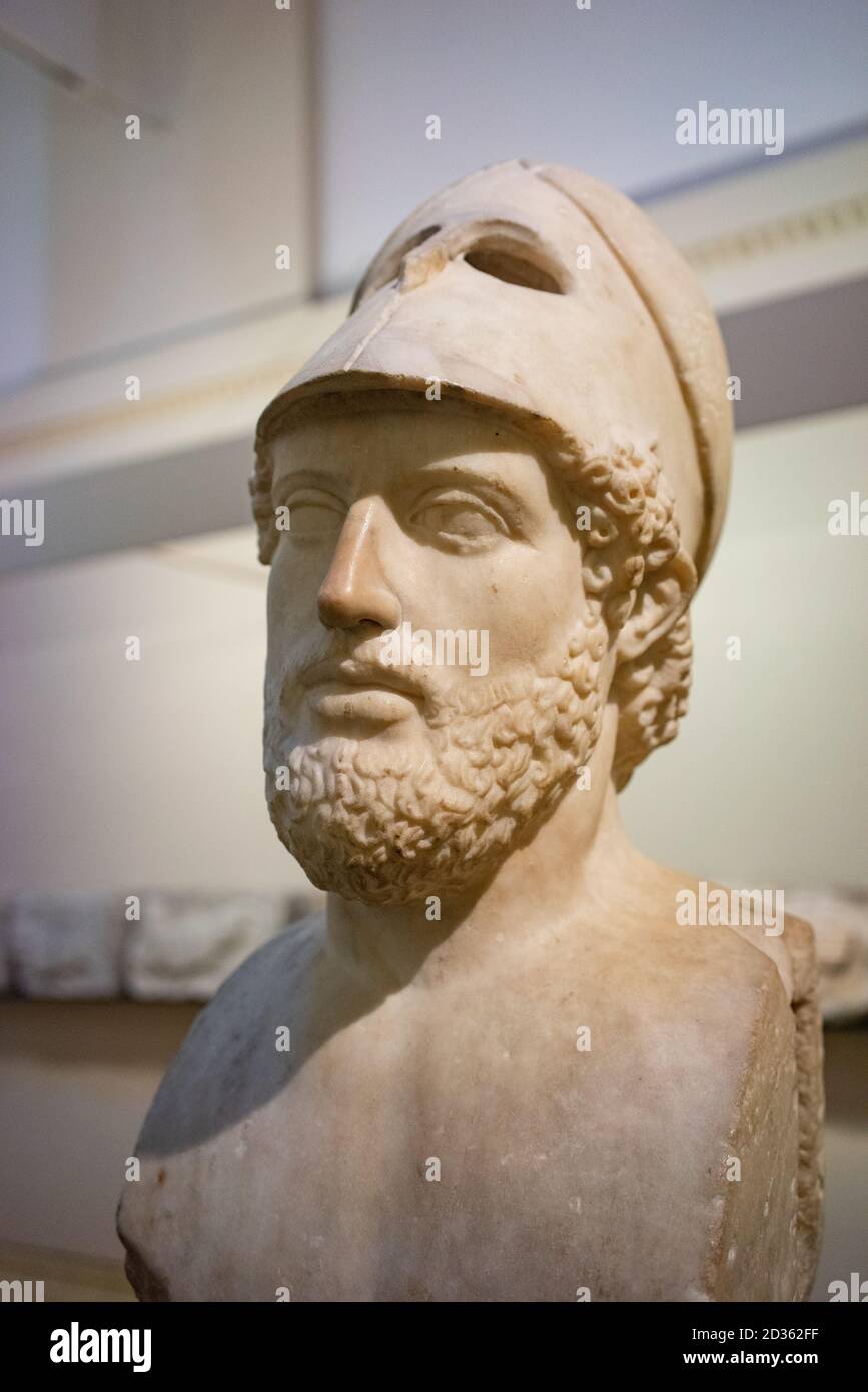 Pericle (495-429 a.C.). Uomo di stato greco. Oratrice e generale di Atene durante l'Età dell'Oro. Copia romana del 2 d.C. Da Villa Adriana. Tivoli. Italia. Foto Stock