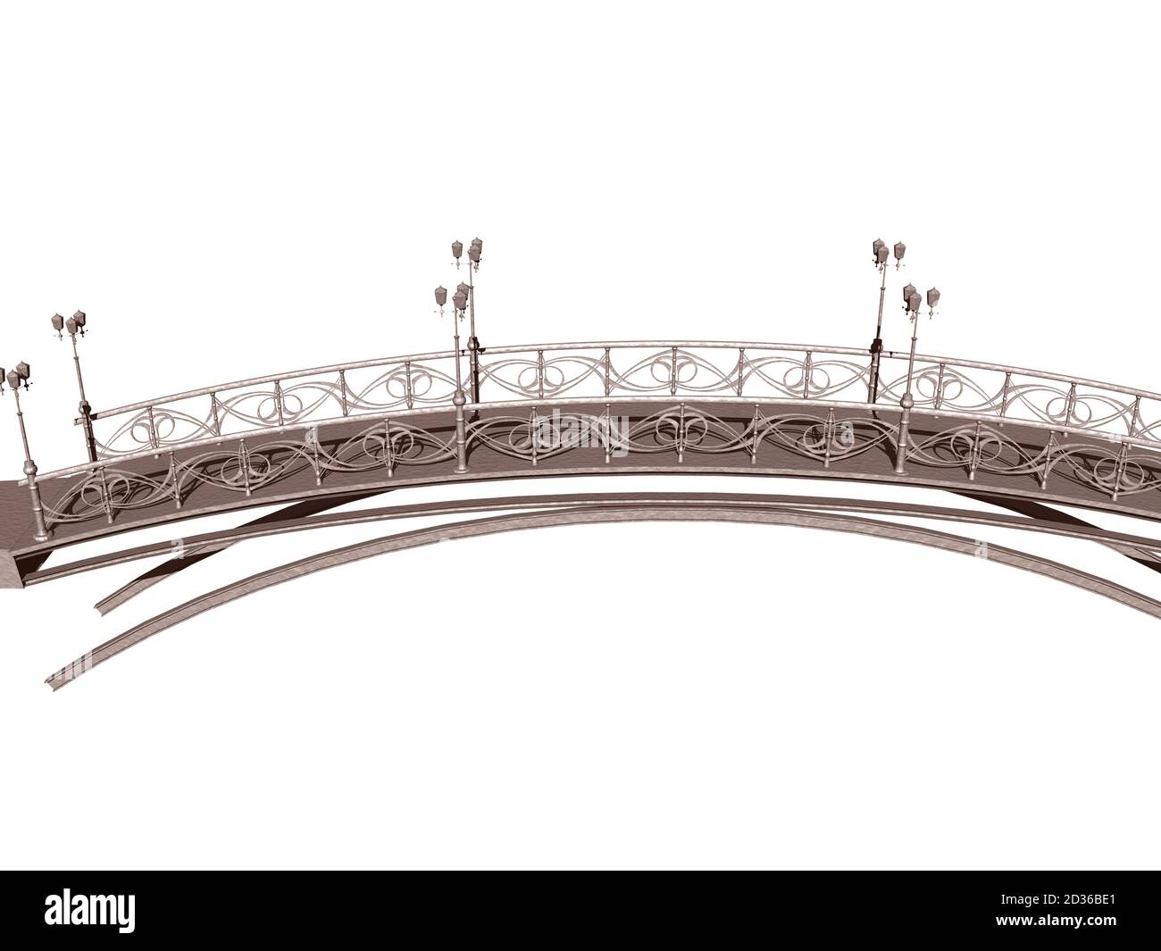 lungo ponte ad arco sull'acqua Foto Stock