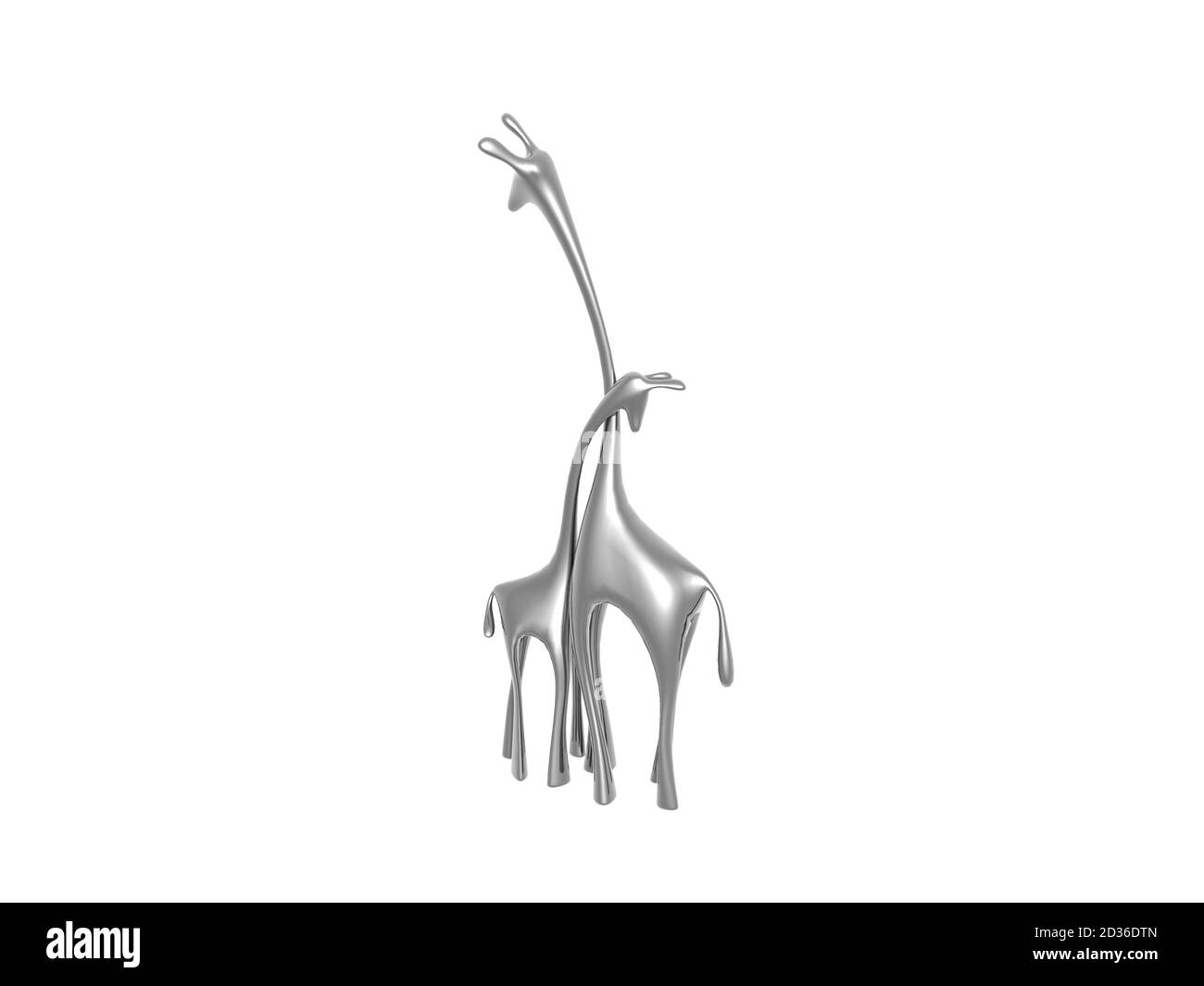due giraffe si intravedono come statuetta Foto Stock
