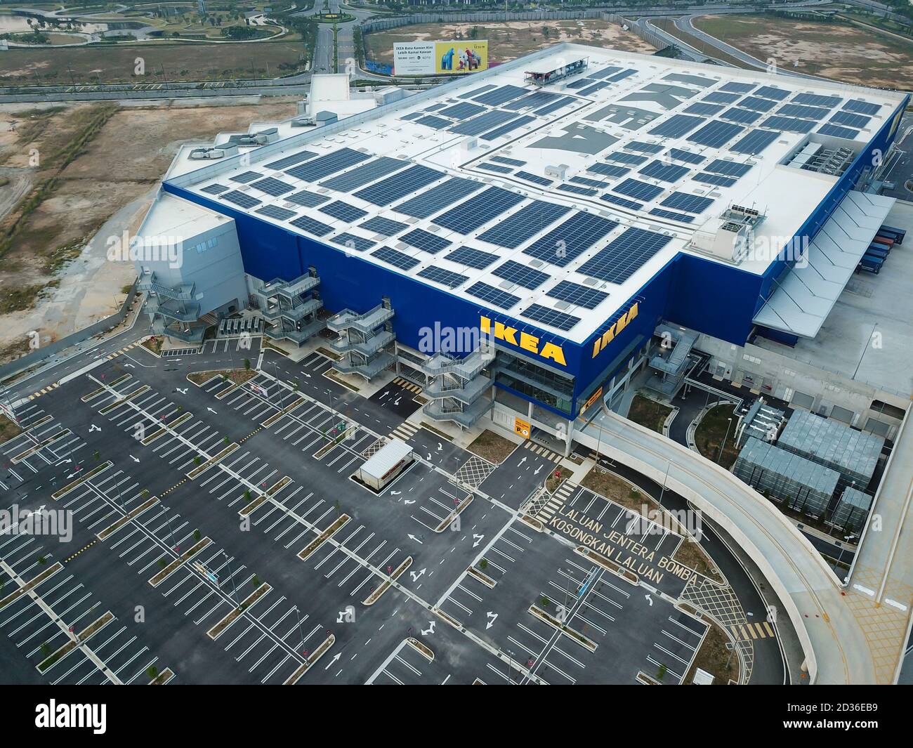 Vista aerea IKEA durante l'ordine di controllo del movimento. Foto Stock