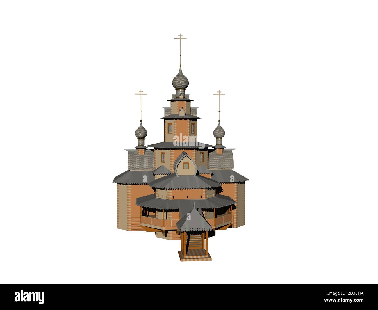 vecchia cappella ortodossa con torrette rotonde Foto Stock