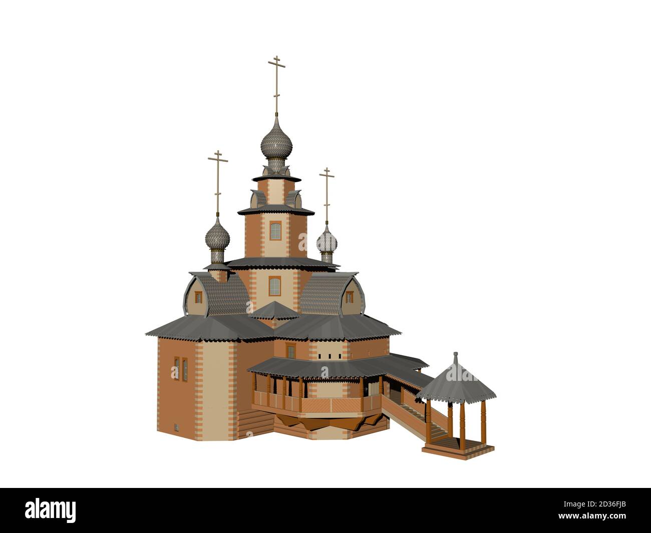 vecchia cappella ortodossa con torrette rotonde Foto Stock