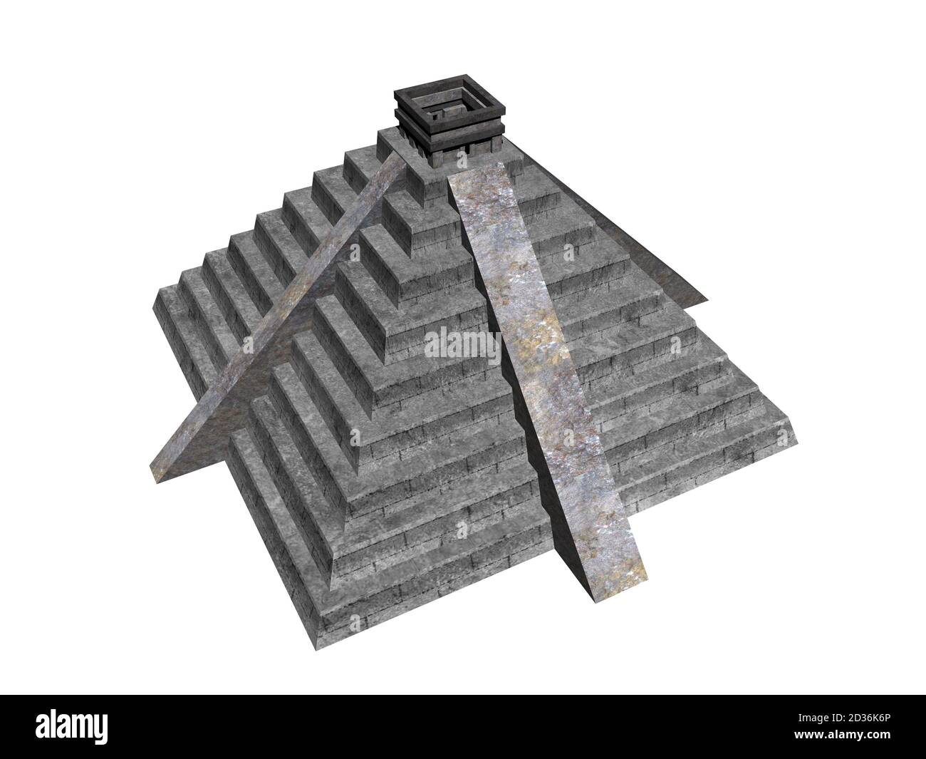 Antica piramide Maya con scalini in pietra Foto Stock