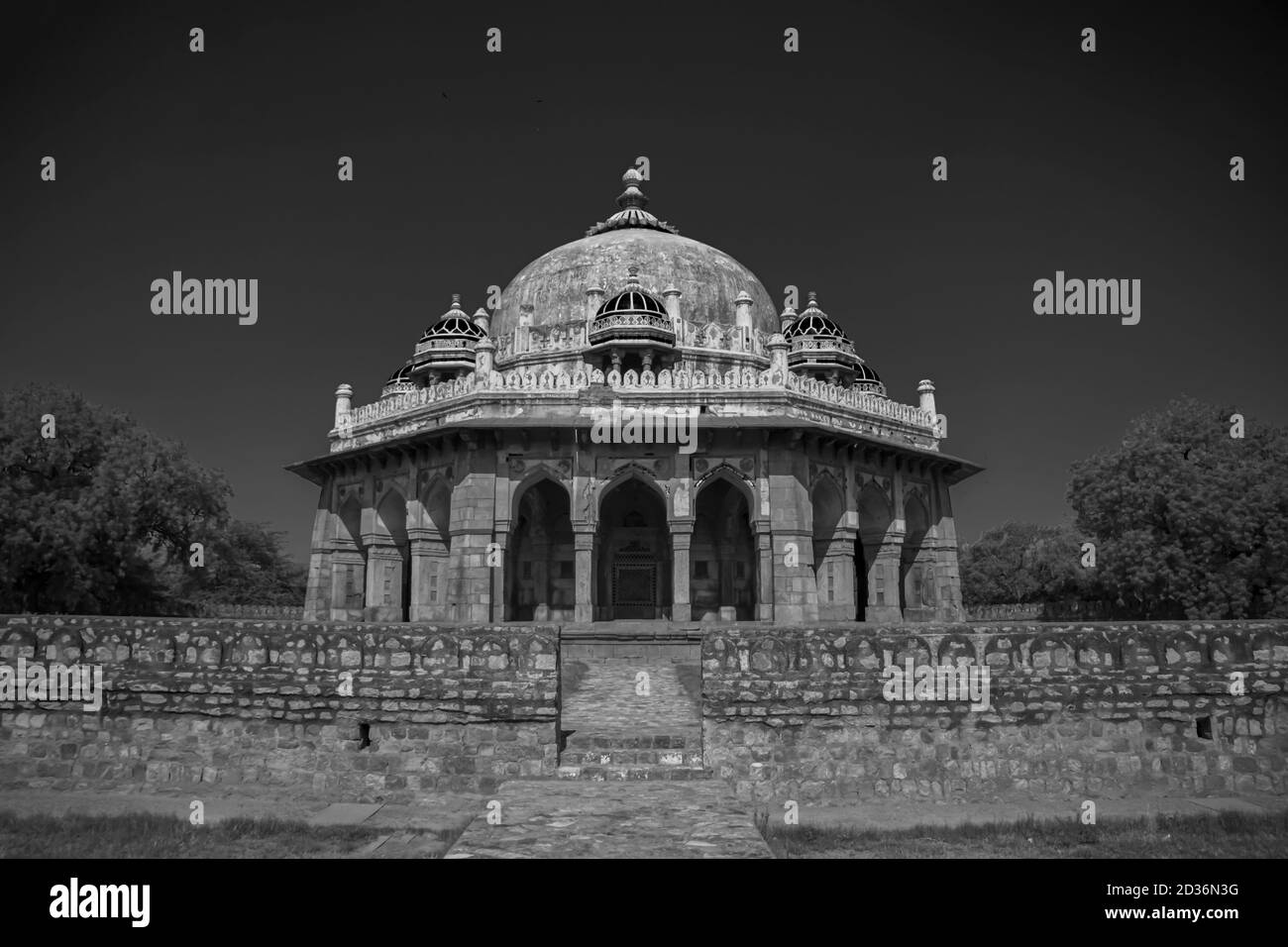 Tomba di ISA Khan un luogo del patrimonio mondiale a Nuova Delhi Foto Stock