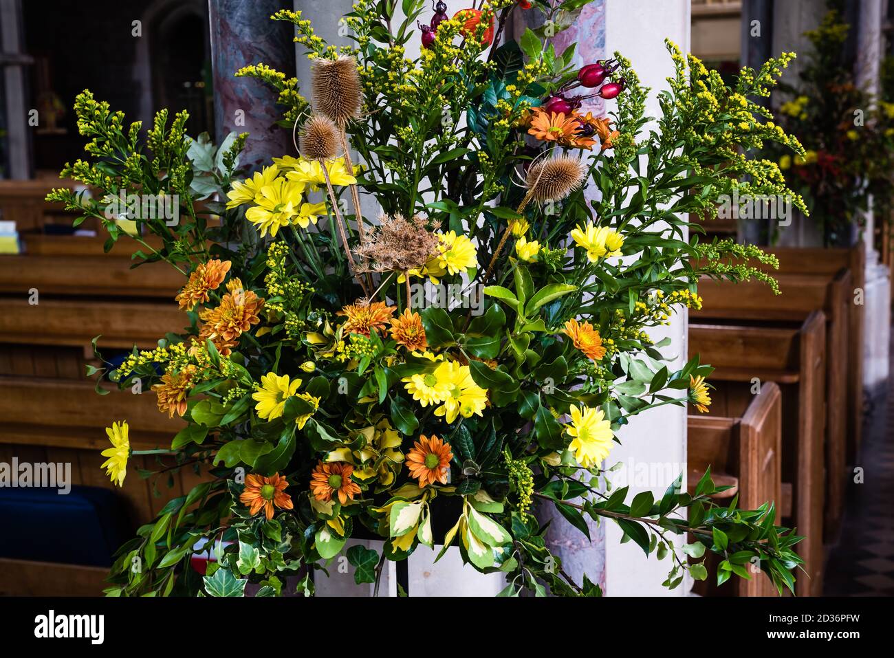 Harvest Festival a St Peters, Budleigh Salterton. Foto Stock