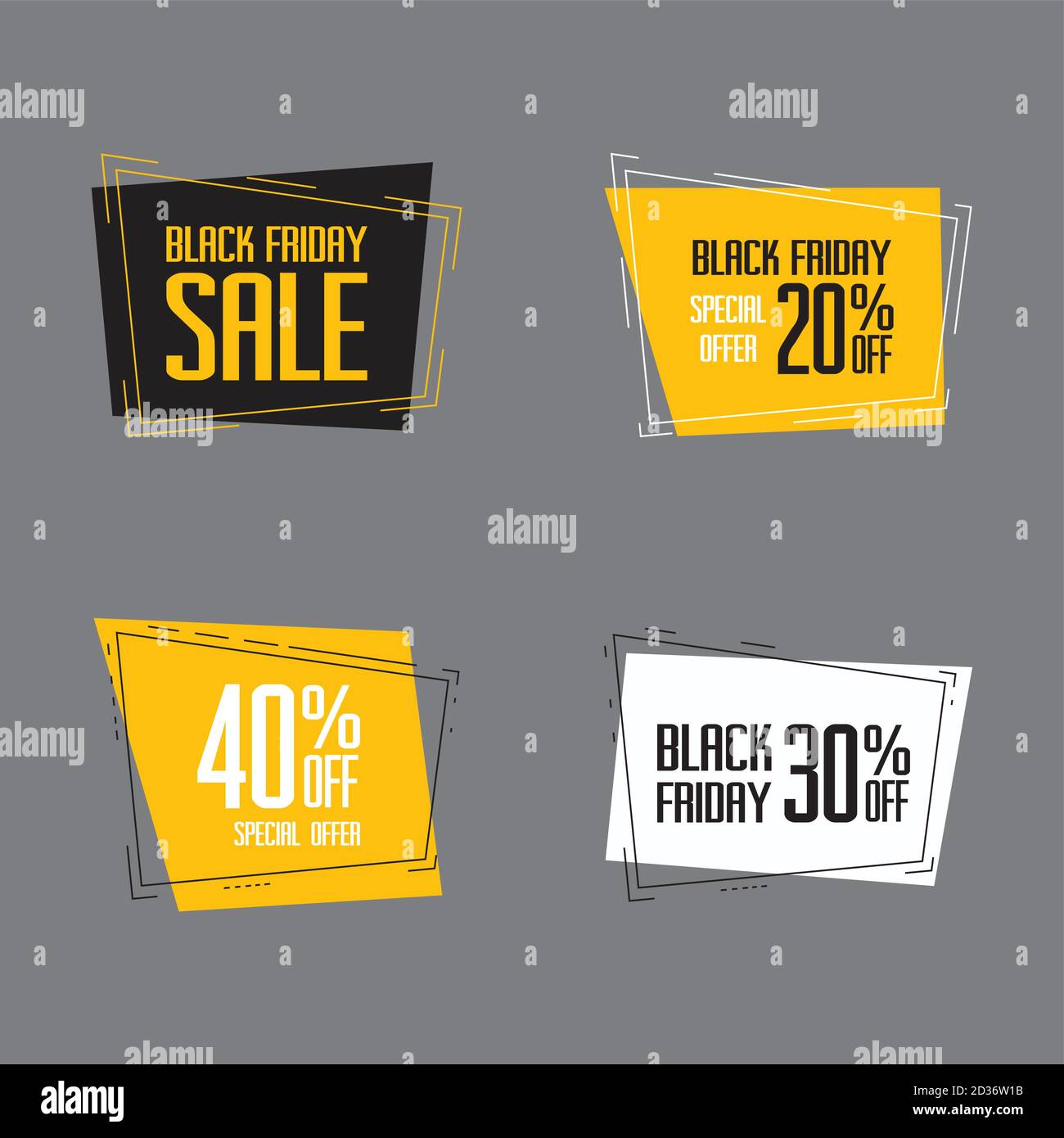 Etichette di vendita Black friday, etichette di concetto di sconto Illustrazione Vettoriale