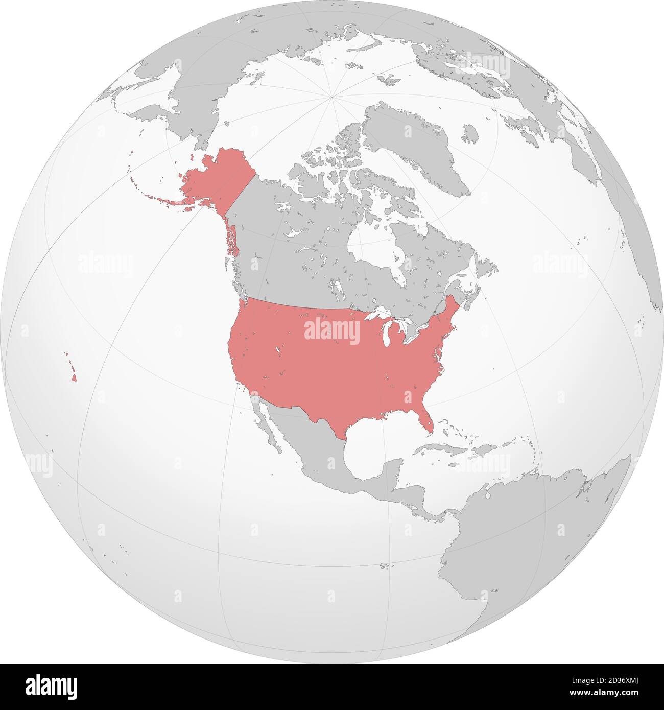 In America del nord con gli Stati Uniti sul mondo Illustrazione Vettoriale