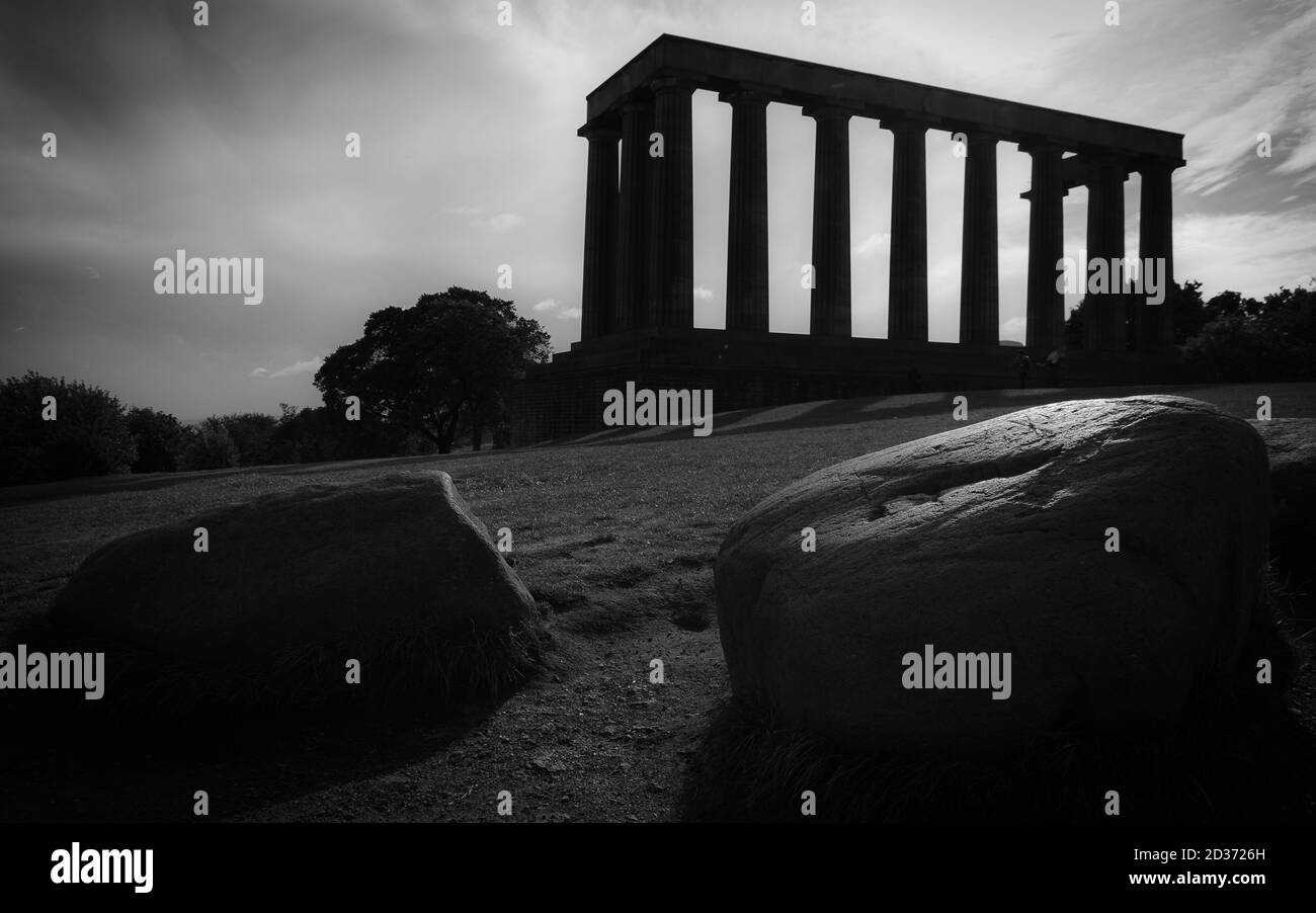 Monumento nazionale, Calton Hill. Edimburgo, Scozia Foto Stock