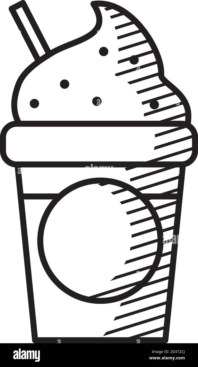 icona di coppa di frullato su sfondo bianco, stile linea, illustrazione vettoriale Illustrazione Vettoriale
