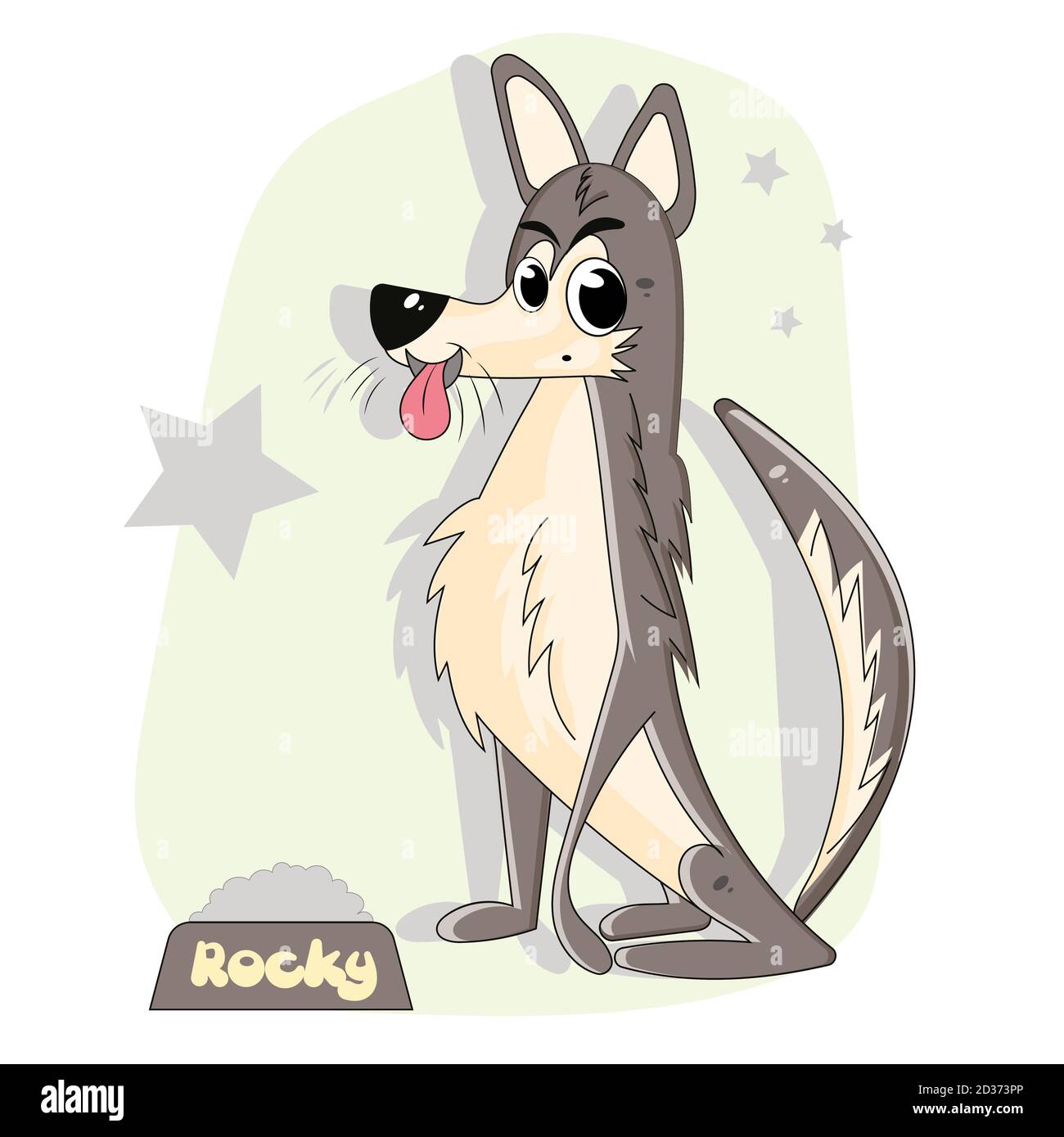 Fumetto lupo siberiano. Razze di cani - illustrazione vettoriale Foto Stock
