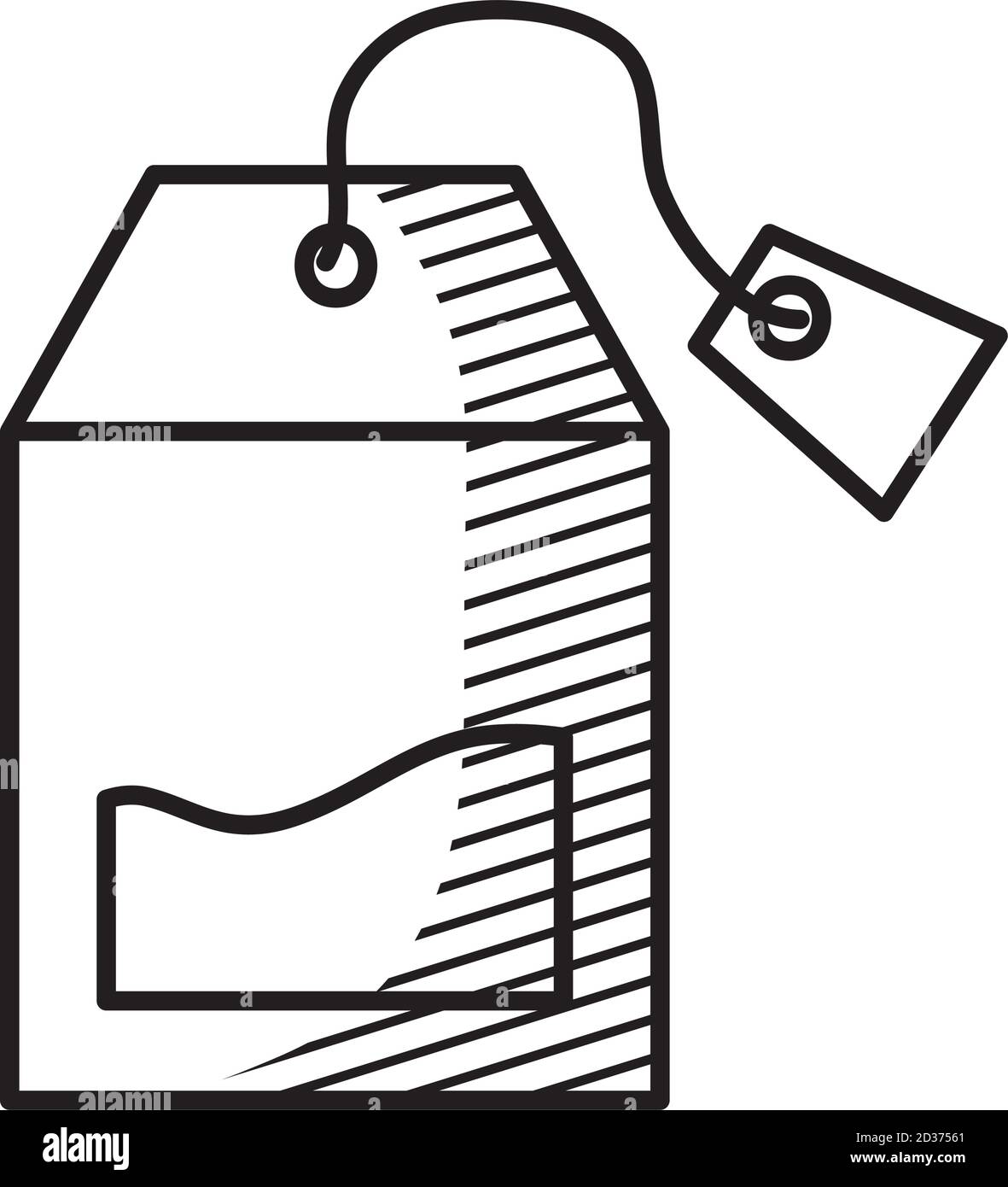 icona teag bag su sfondo bianco, stile linea, illustrazione vettoriale Illustrazione Vettoriale