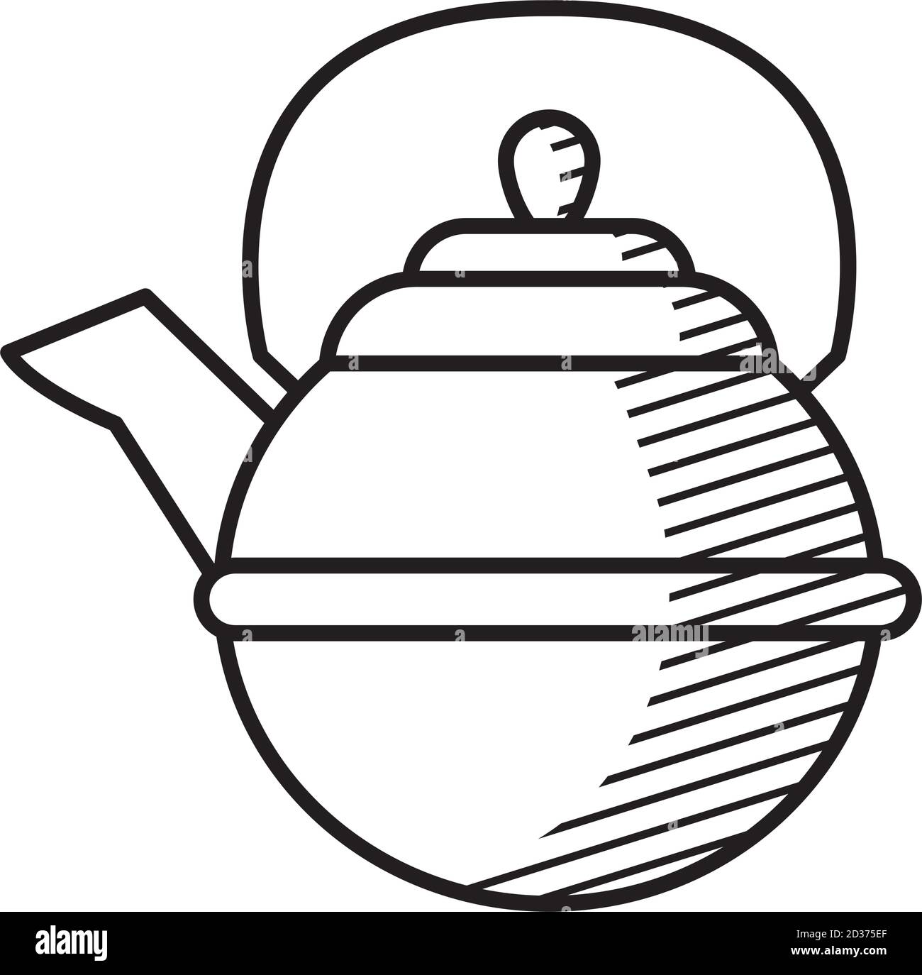 icona teiera tradizionale su sfondo bianco, stile linea, illustrazione vettoriale Illustrazione Vettoriale