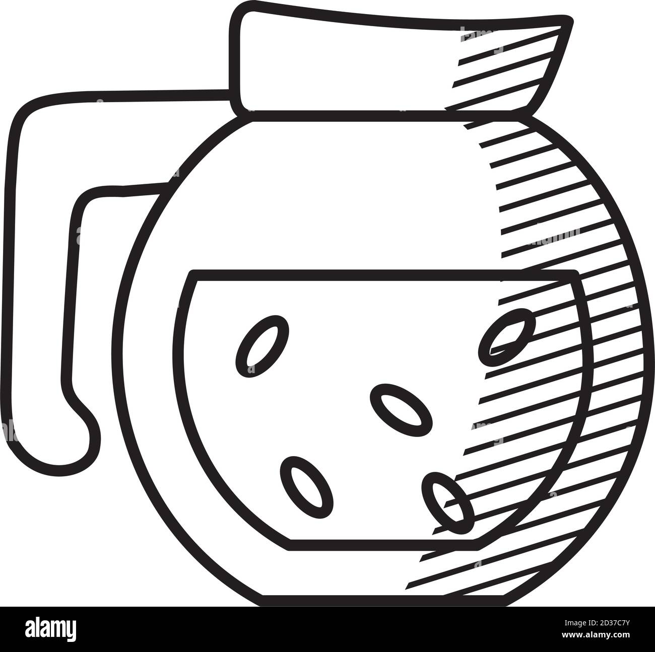 icona teiera su sfondo bianco, stile linea, illustrazione vettoriale Illustrazione Vettoriale