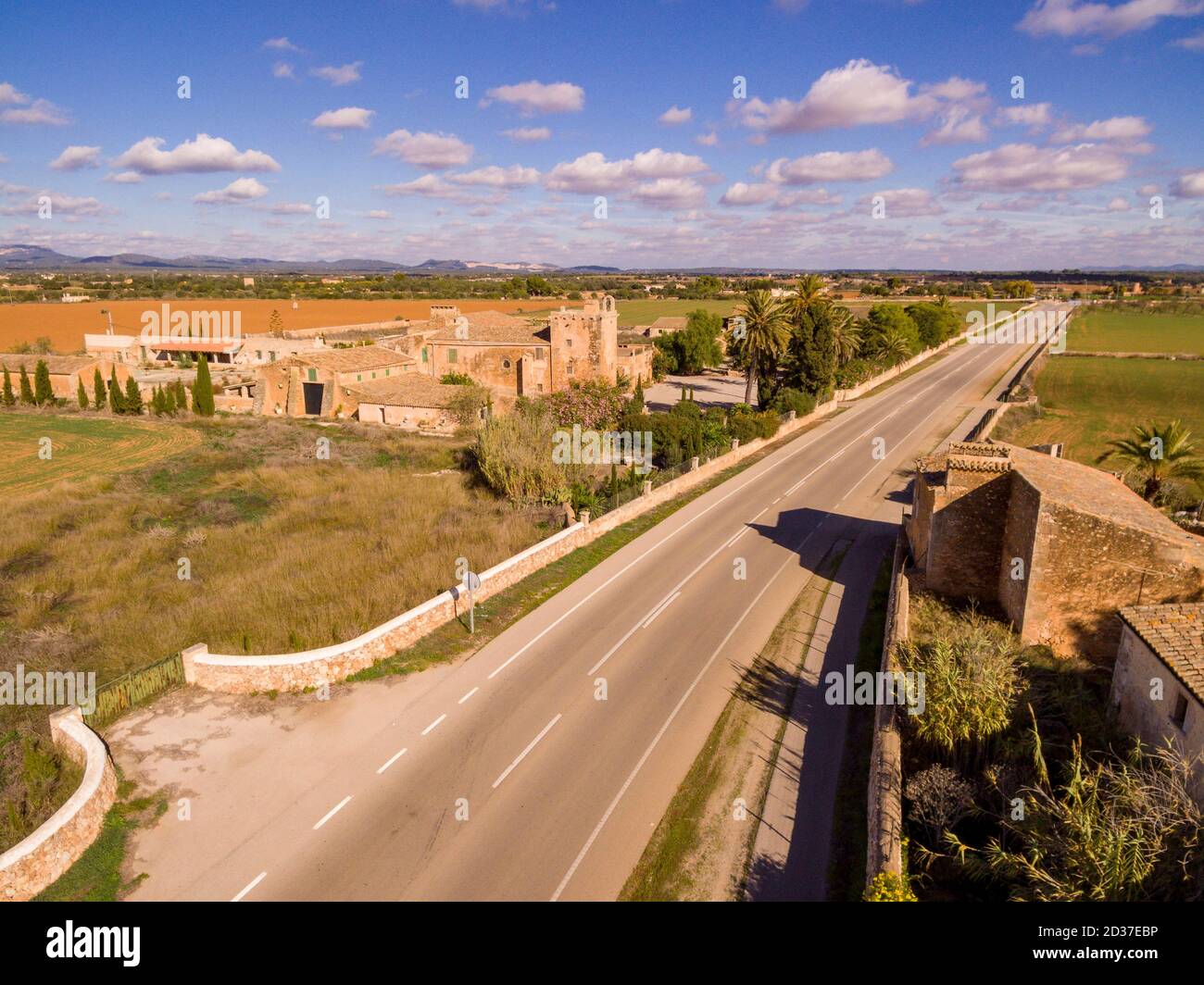 Son Catlar, antigua possessió fortificada, capolinea di Campos, Maiorca, isole baleari, Spagna Foto Stock