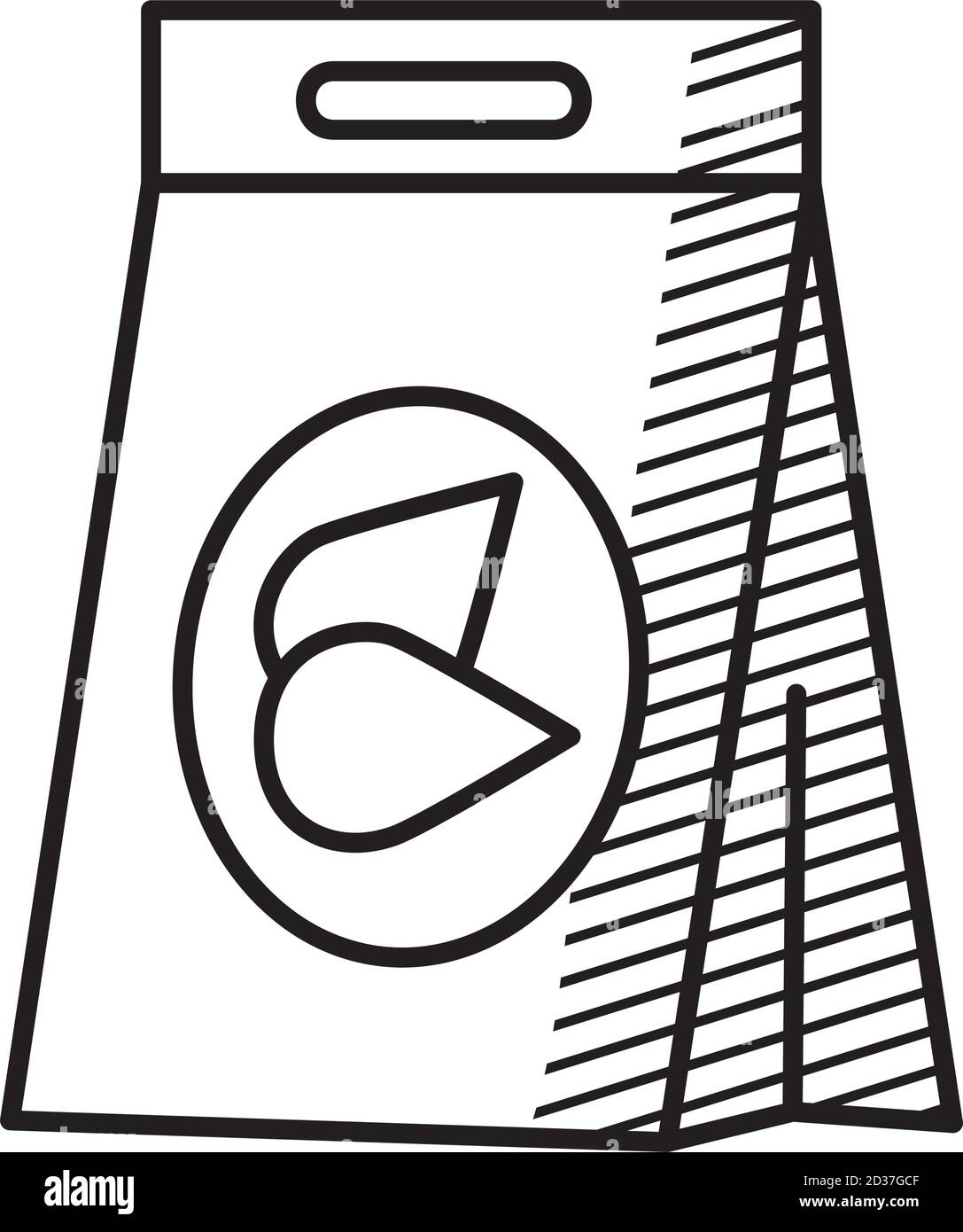 icona verde del sacchetto del tè su sfondo bianco, stile della linea, illustrazione vettoriale Illustrazione Vettoriale