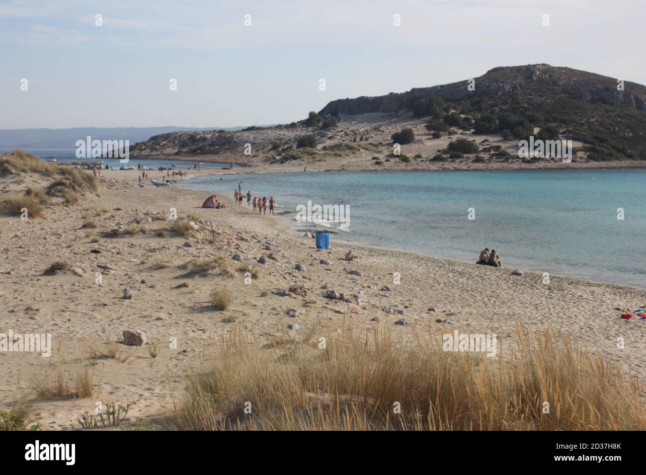 La famosa spiaggia di Simos sull'isola di Elafonisos, Grecia Foto Stock