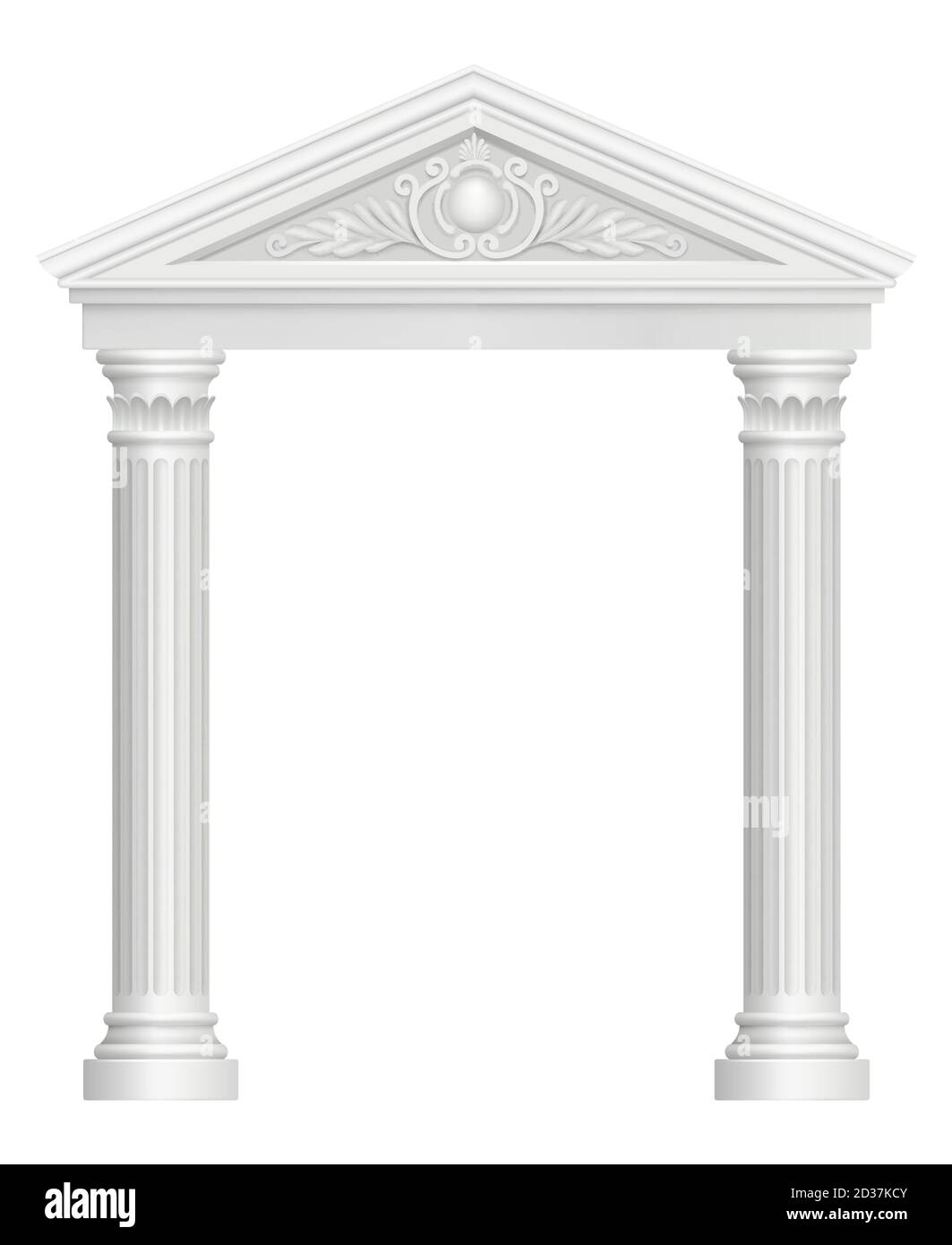 Arco antico. Colonnato palazzo ingresso architettonico barocco stile vettore immagini realistiche Illustrazione Vettoriale