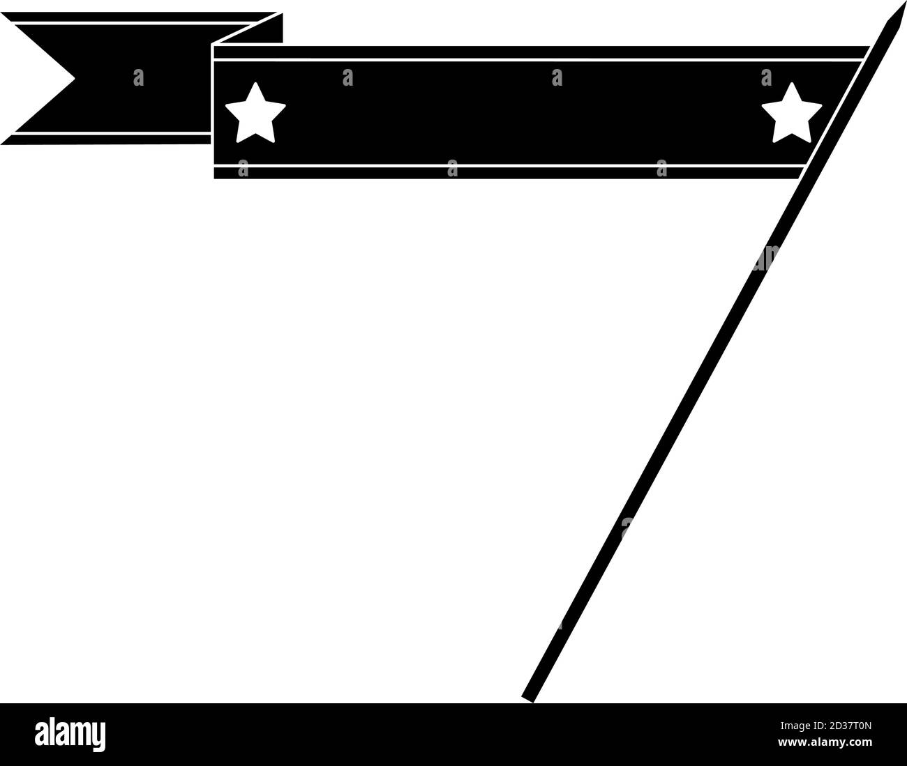 Bandiera o banner su un palo in vettore Illustrazione Vettoriale