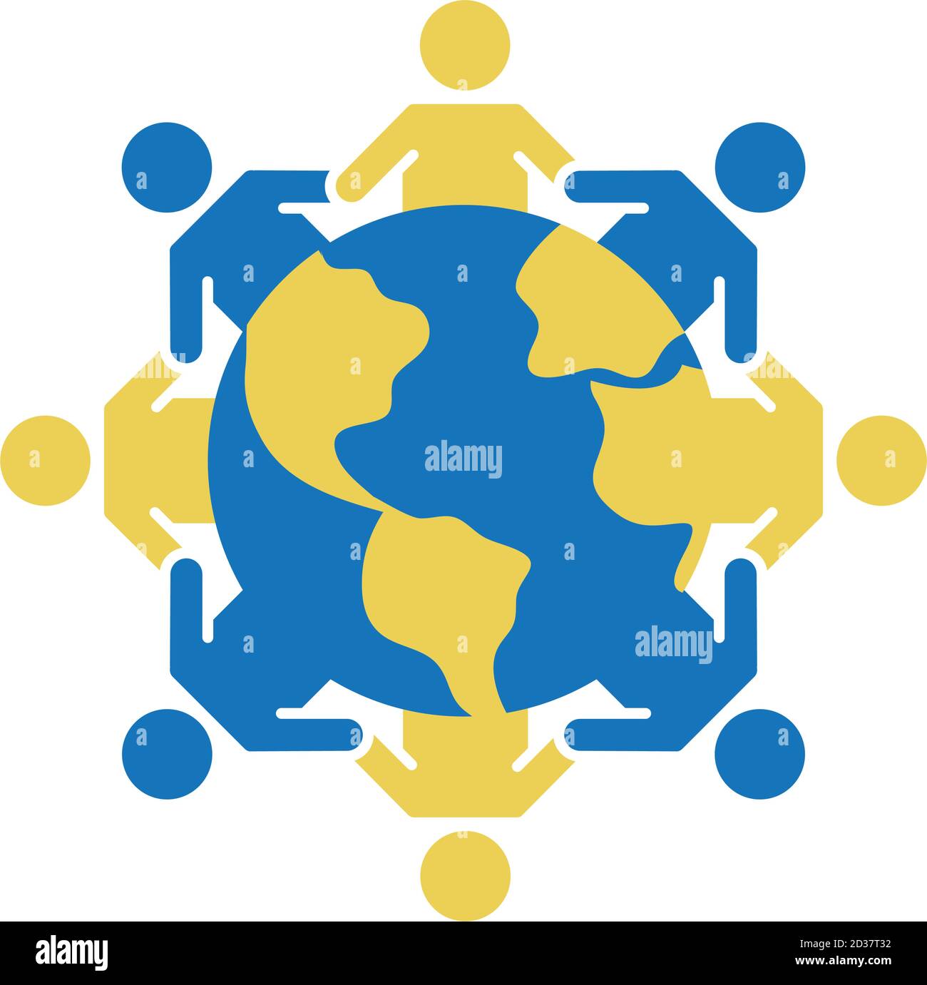 world down sindrome giorno, bambini in tutto il mondo vettore illustrazione stile piatto Illustrazione Vettoriale