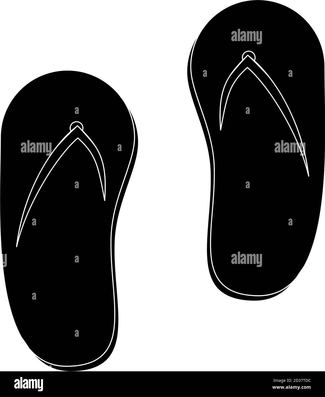 Coppia di flip flop in stile silhouette vettoriale Illustrazione Vettoriale