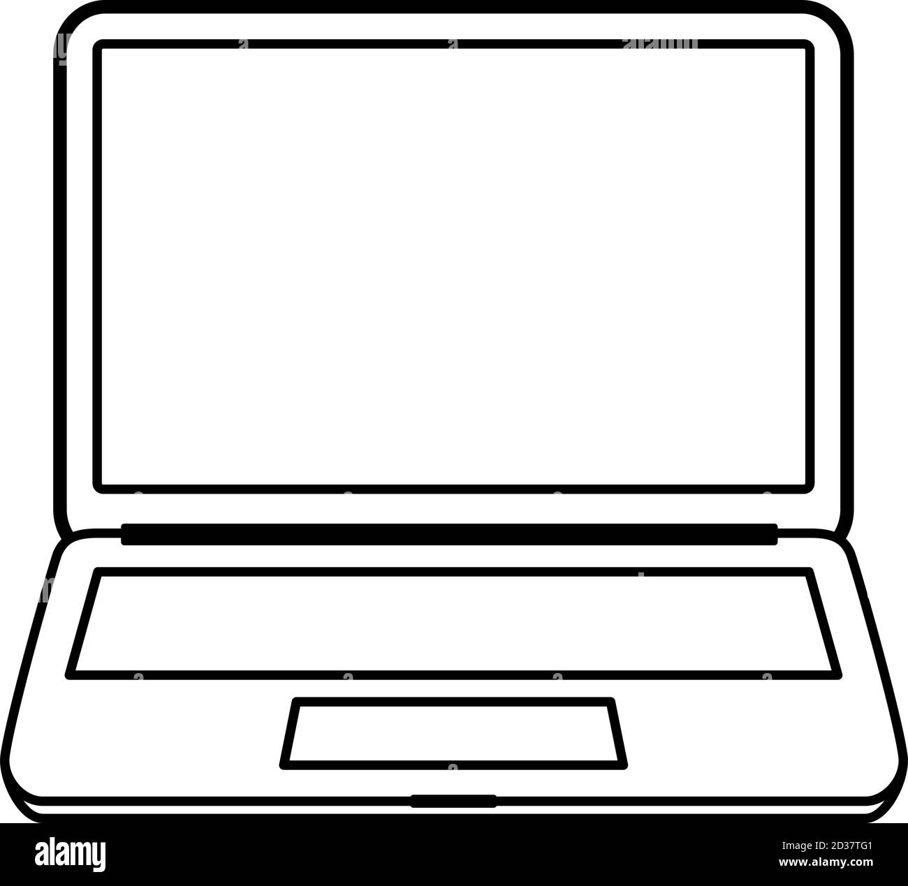 Computer portatile in vettore di disegno di linea Illustrazione Vettoriale