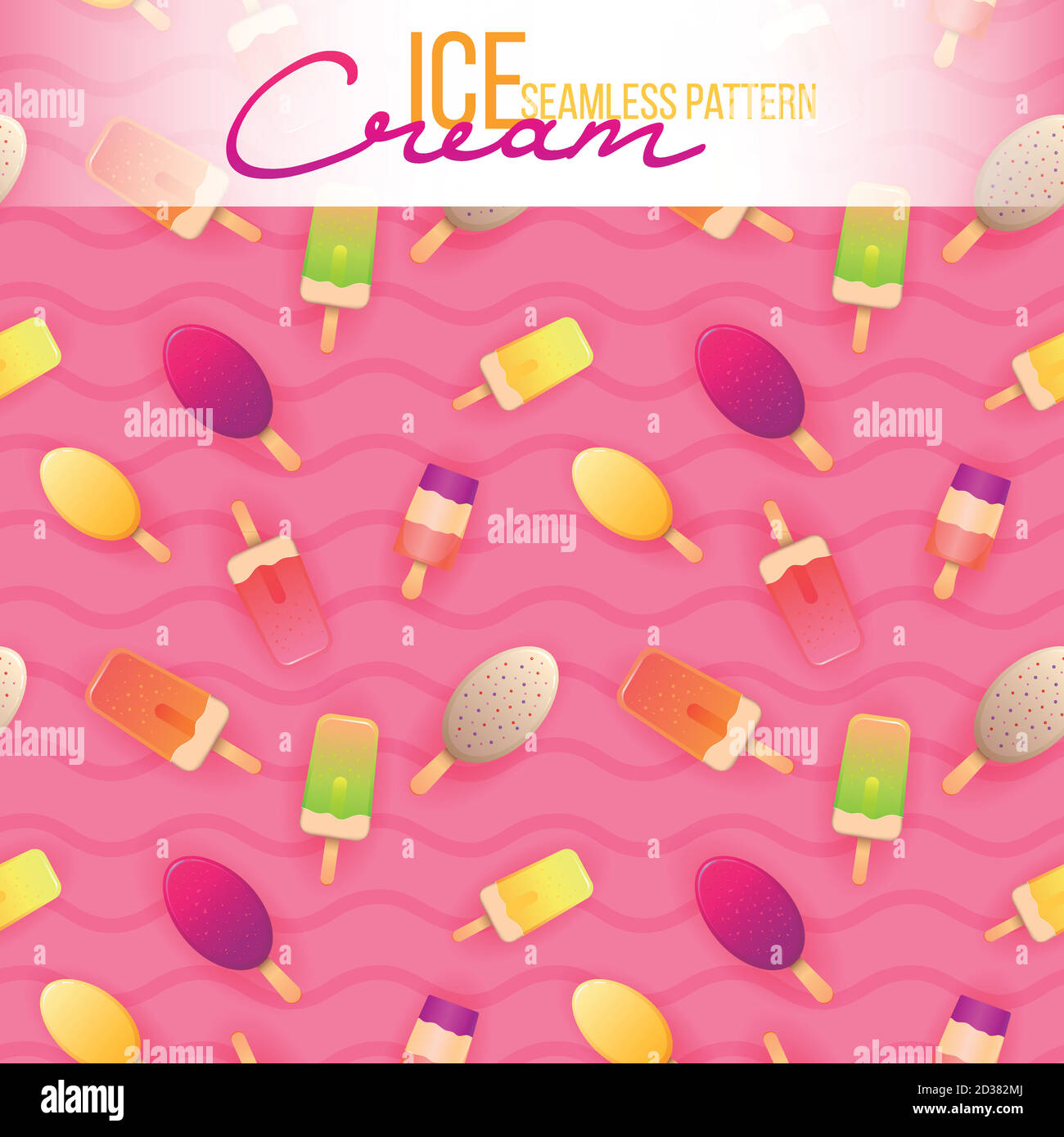 Gelato senza cuciture. Consistenza di gelato con dolci. Gelato Vector Illustrazione Vettoriale