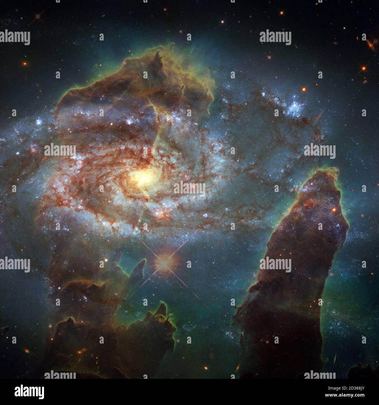 Nebulosa e galassia. Spazio profondo. Elementi di questa immagine forniti dalla NASA. Foto Stock