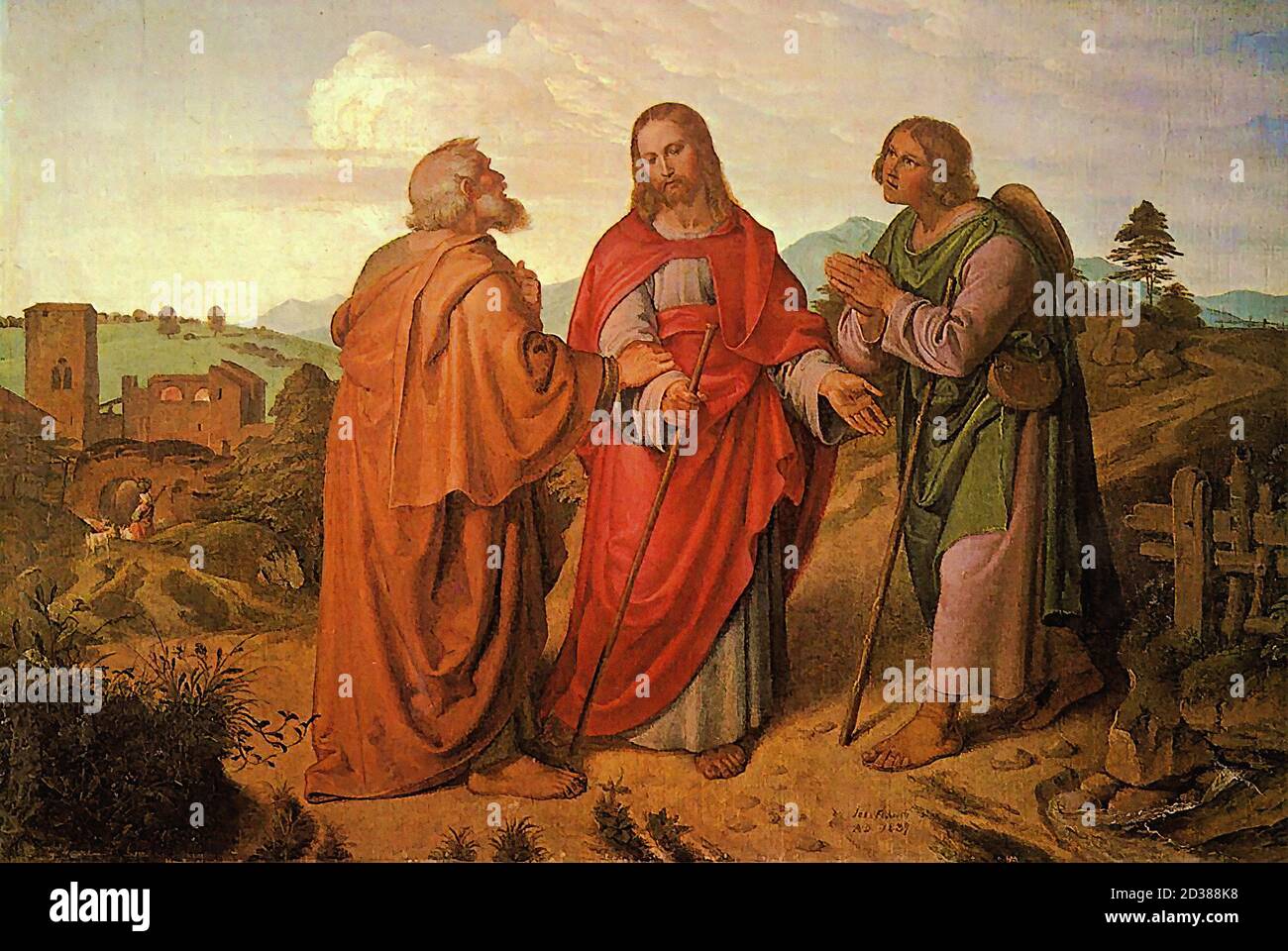 Fuhrich Joseph Ritter von - Der Gang Nach Emmaus - Scuola Repubblica Ceca e Slovacchia - 19 ° secolo Foto Stock