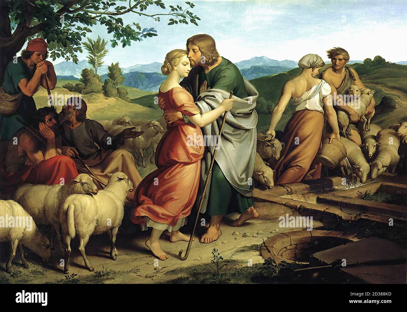 Fuhrich Joseph Ritter von - Jacob incontra Rachel con lei Allevamenti del Padre - Scuola Repubblica Ceca e Slovacchia - 19 Secolo Foto Stock