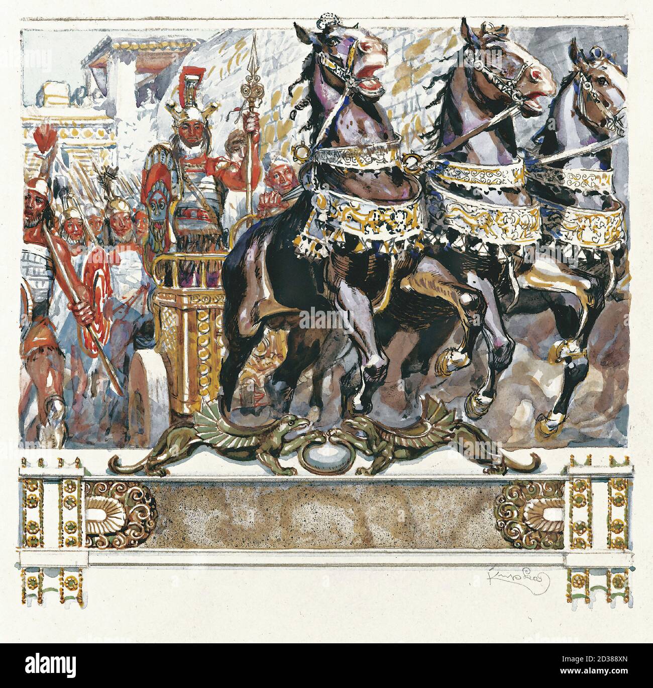 Kupka Frantisek - illustrazioni per 'les Erinnyes' di Leconte De Lisle 01 - le Char - Repubblica Ceca e Slovacchia Scuola - 19 ° secolo Foto Stock